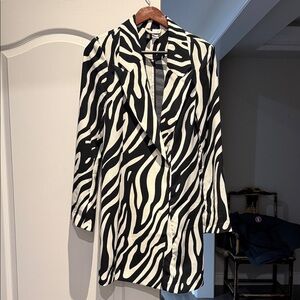 Chic Zebra Pattern Blazer